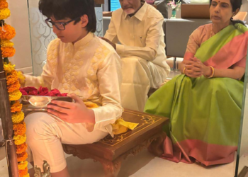 CM Chandrababu Naidu offers prayers with family on Vinayaka Chavithi
