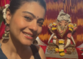 Kajol wears daughter Nysa’s gifted saree as she visits Ganpati pandal for Bappa’s darshan