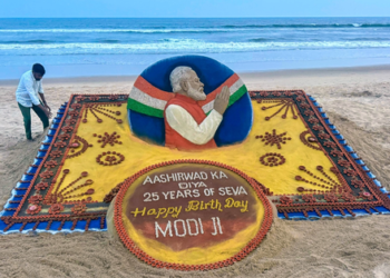 Sudarshan Patnaik creates sand art on PM Modi’s birthday, praises his unwavering support to artists