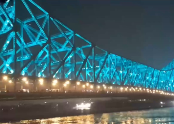 Bengal: Iconic Howrah Bridge illuminated with dynamic architectural lighting
