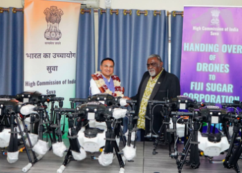 India gifts 12 agricultural drones to Fiji to support sugarcane production