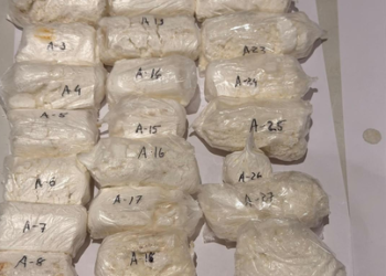 Cocaine tucked into trolley bag handle, plastic supports; Ugandan flyer held at Ahmedabad airport