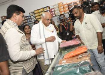 On Gandhi Jayanti, Gujarat CM purchases Khadi, promotes digital payments