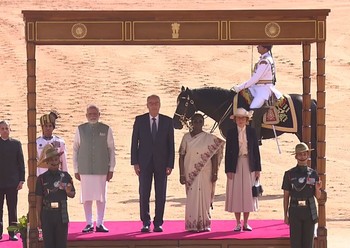 Swiss President Guy Parmelin accorded ceremonial welcome at Rashtrapati Bhavan